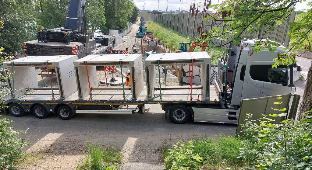 Ouvrages préfabriqués Cimentub sur le chantier Marne