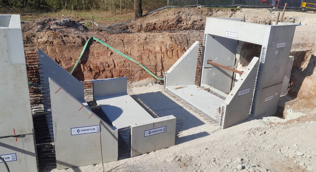 aménagement urbain Héricourt – ouvrage en béton préfabriqué Cimentub pour le Groupe Roger Martin