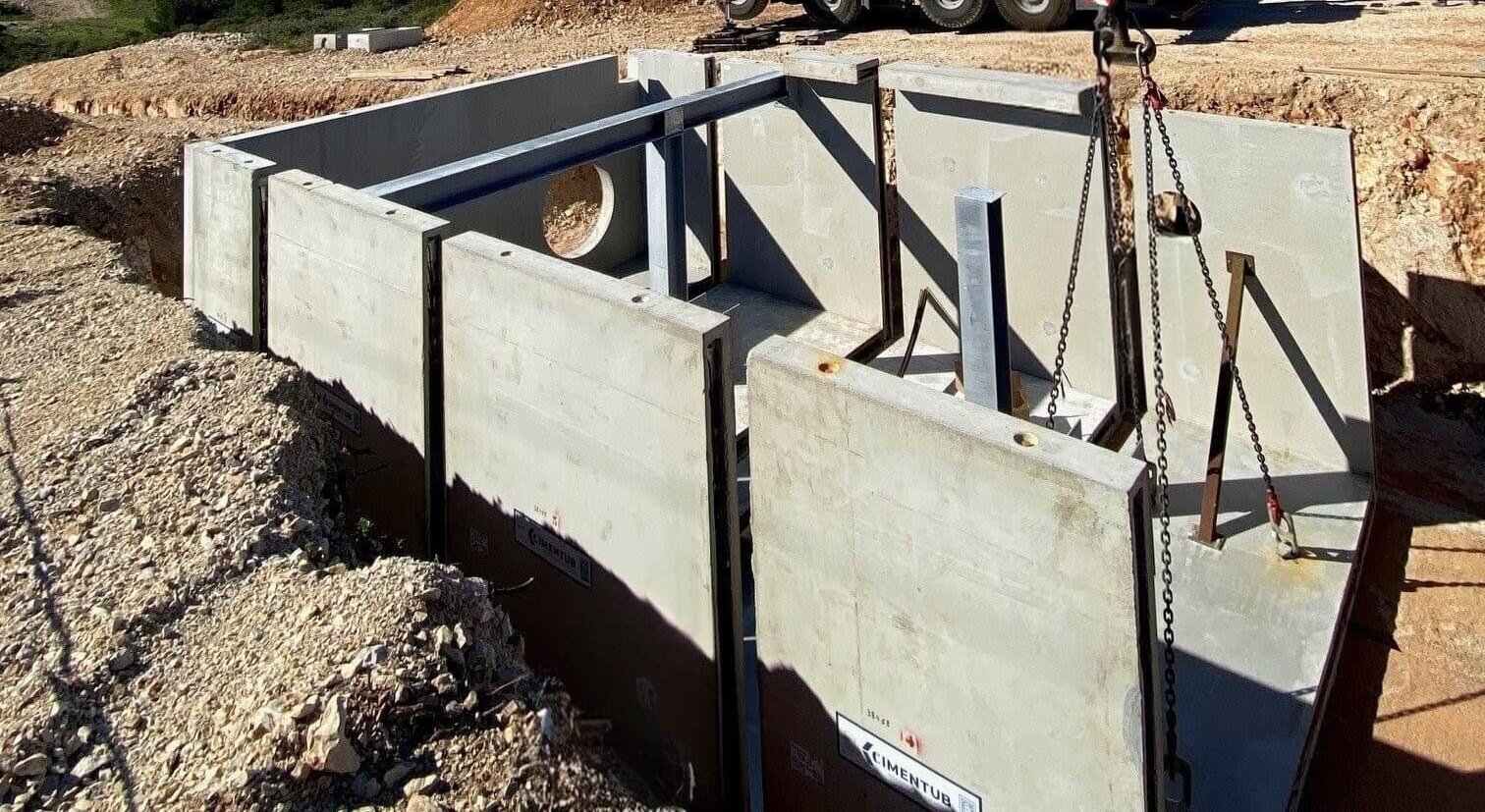 Ouvrage préfabriqué sur mesure Cimentub pour le doublage de l’adduction Berre Sud à Martigues